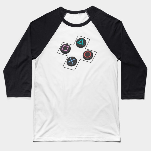 ps games console buttons station black Baseball T-Shirt by creative.z